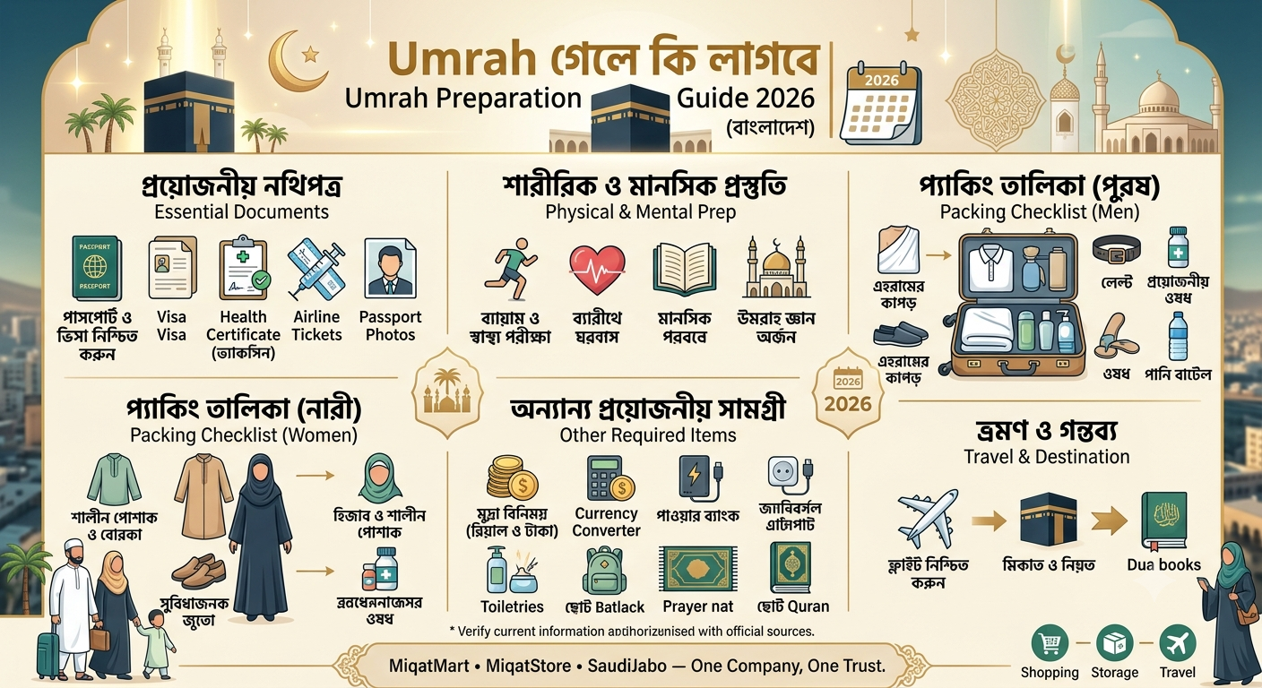 Umrah গেলে কি কি লাগবে | Umrah Preparation Guide 2026 (বাংলাদেশ)