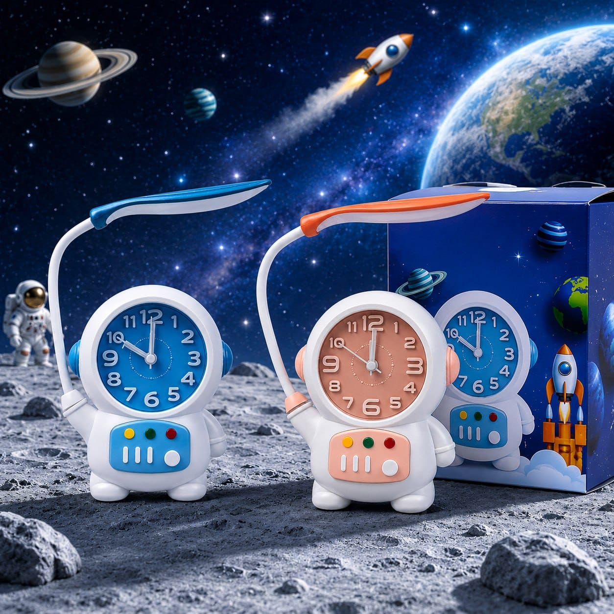 🚀 Astronaut Desk Lamp with Alarm Clock
