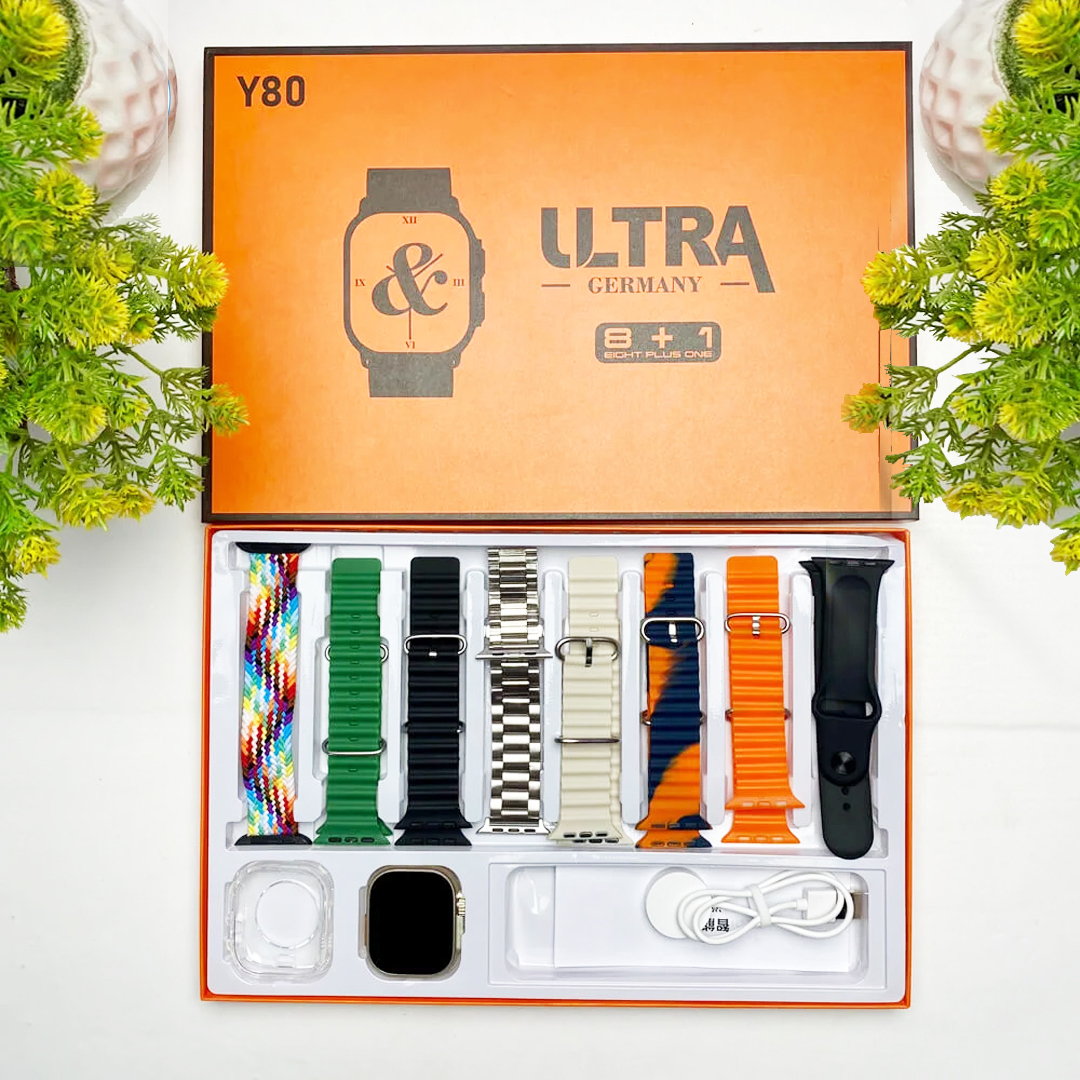 Y80 Ultra Smart Watch with 8 Strap
